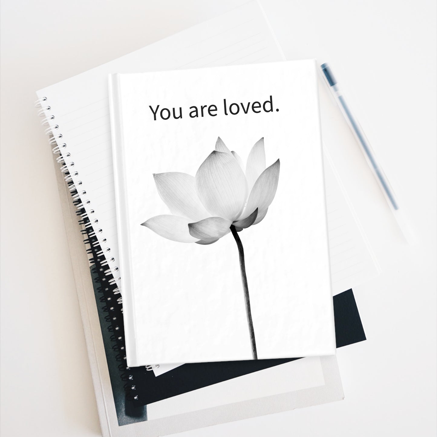 "You Are Loved" Sketchbook with Elegant Lotus Flower - 689 Designs