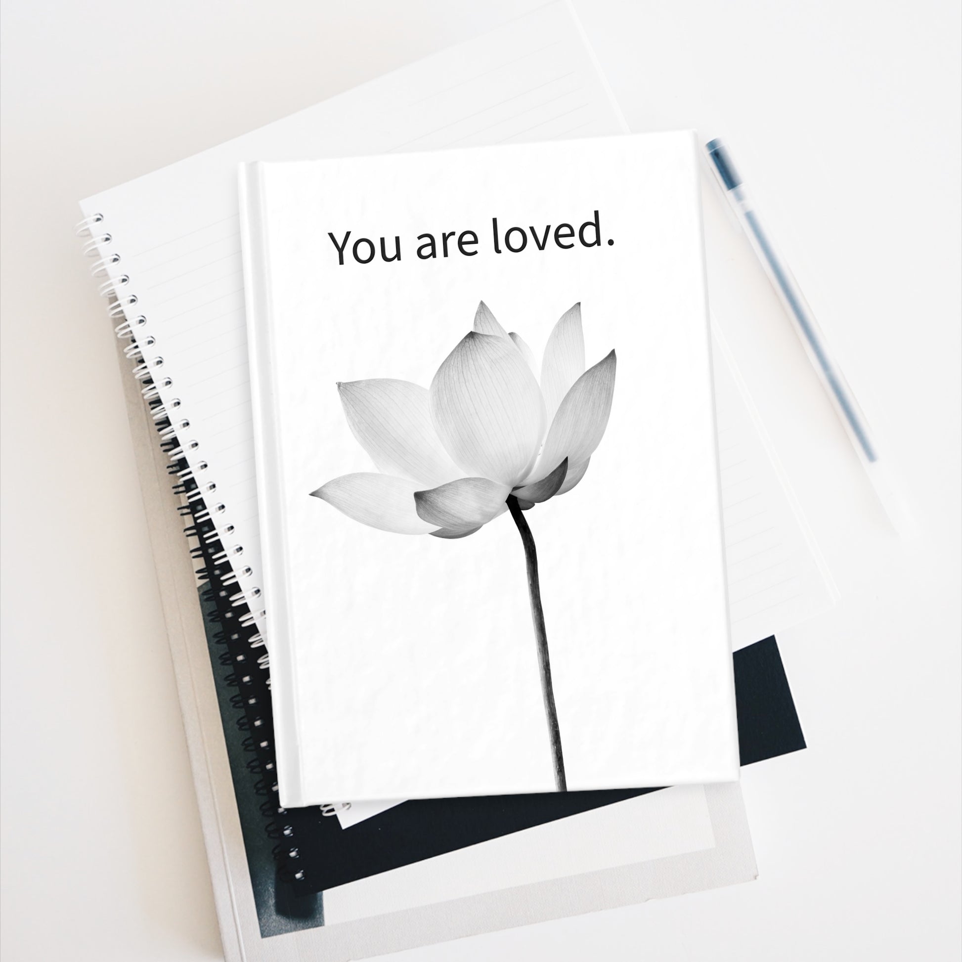 "You Are Loved" Sketchbook with Elegant Lotus Flower - 689 Designs